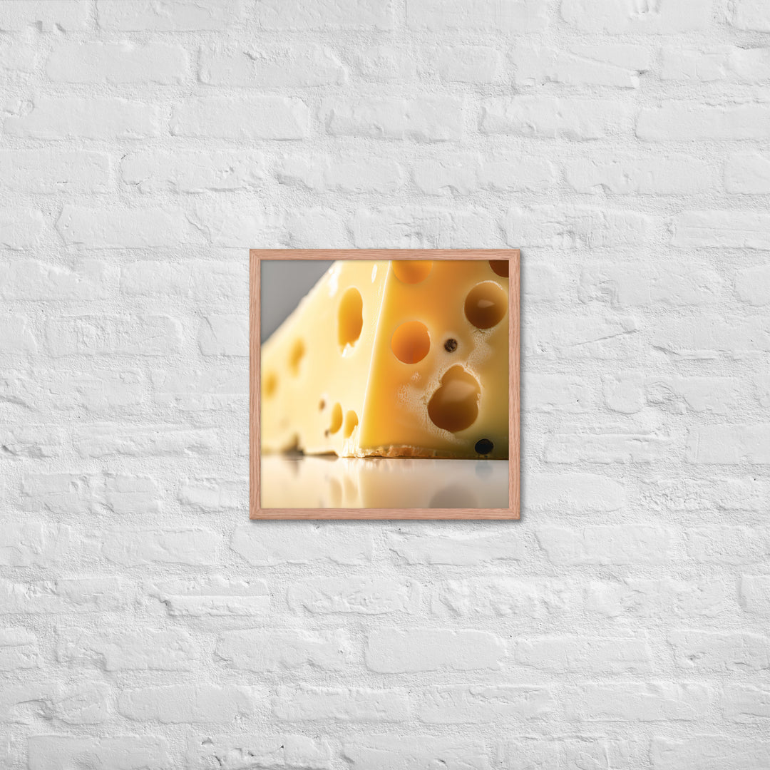 Classic Swiss cheese Framed poster 🤤 from Yumify.AI