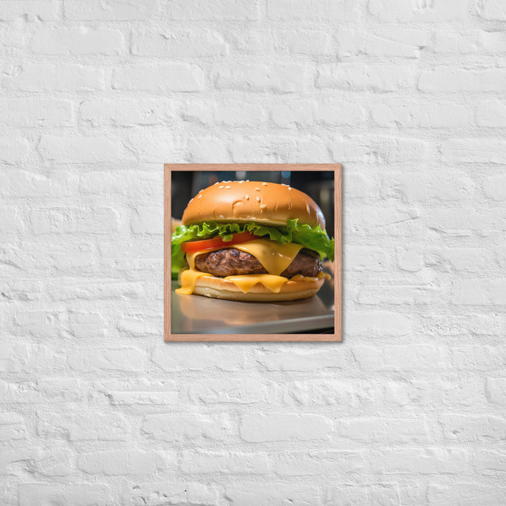 Cheddar Stuffed Burger Framed poster 🤤 from Yumify.AI