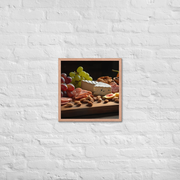 Charcuterie Board with Swiss Cheese Framed poster 🤤 from Yumify.AI