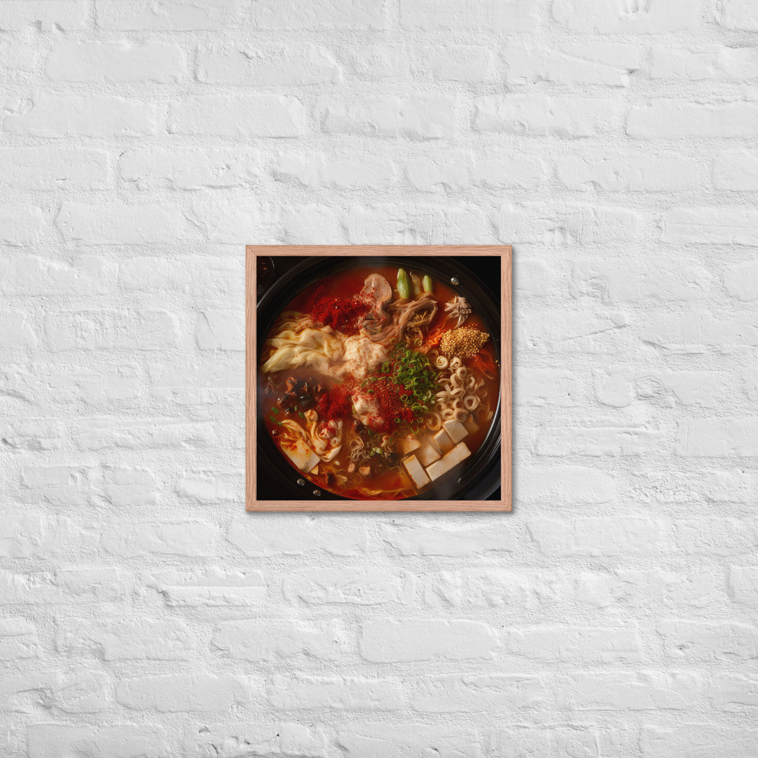 A hot pot filled with Kimchi Framed poster 🤤 from Yumify.AI