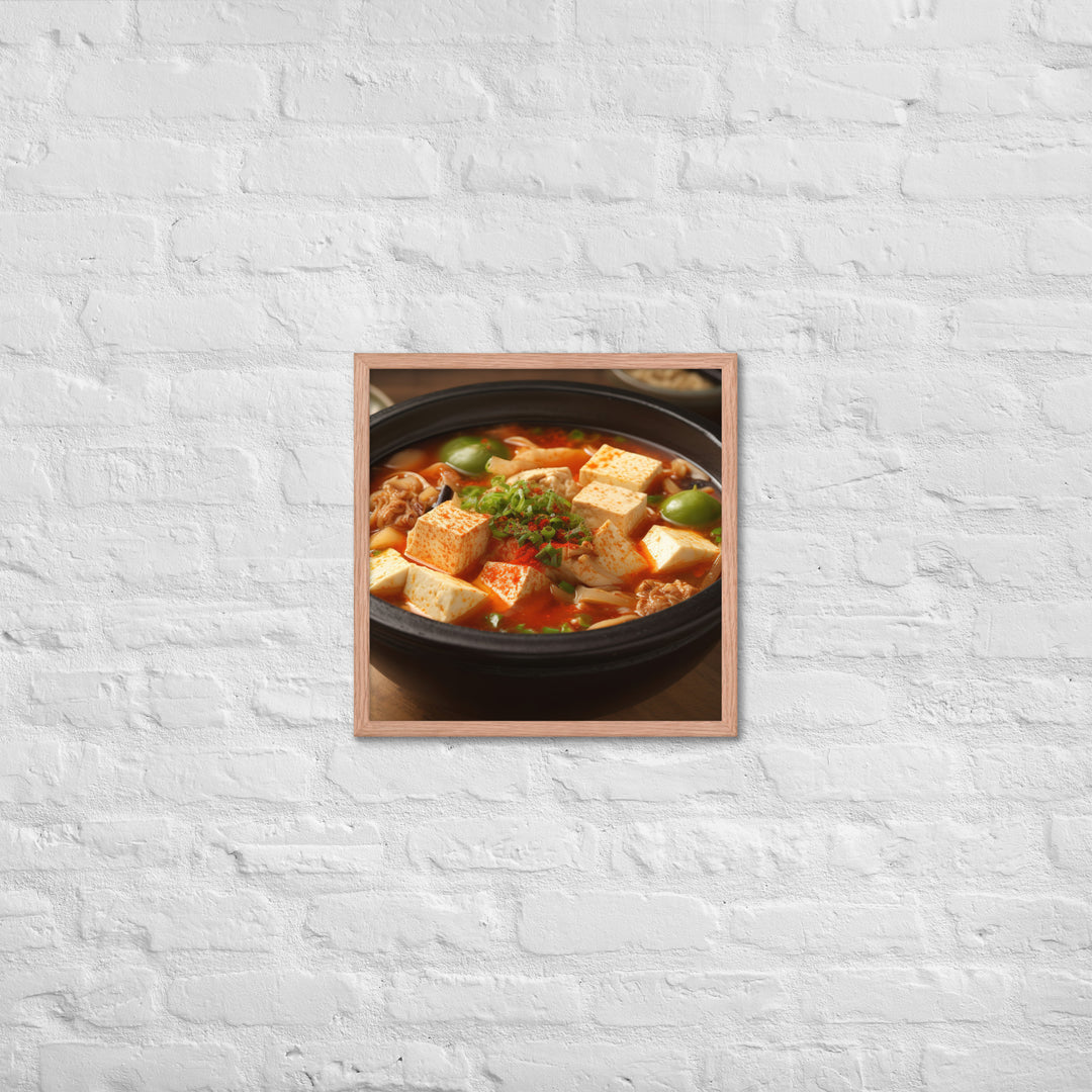 Kimchi Tofu Soup Framed poster 🤤 from Yumify.AI