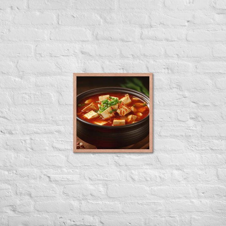 Kimchi Tofu Soup Framed poster 🤤 from Yumify.AI