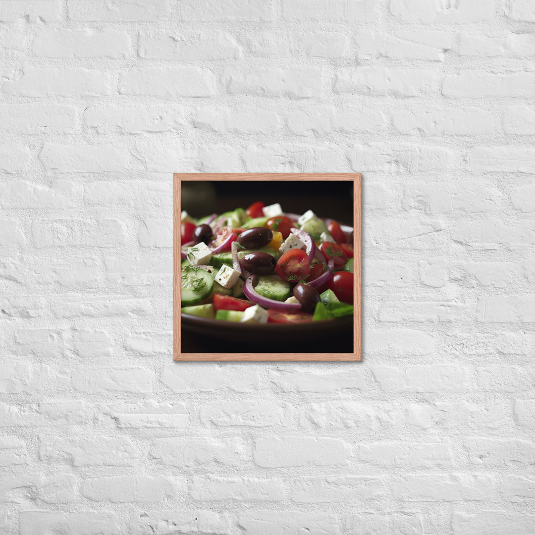 Vibrant Greek salad Framed poster 🤤 from Yumify.AI