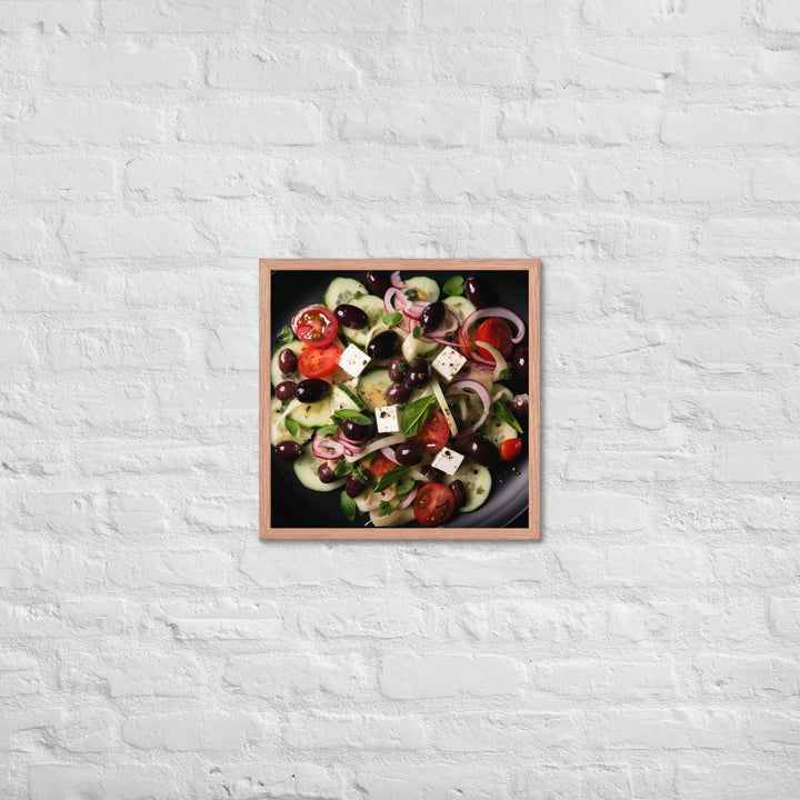 Vibrant Greek salad Framed poster 🤤 from Yumify.AI