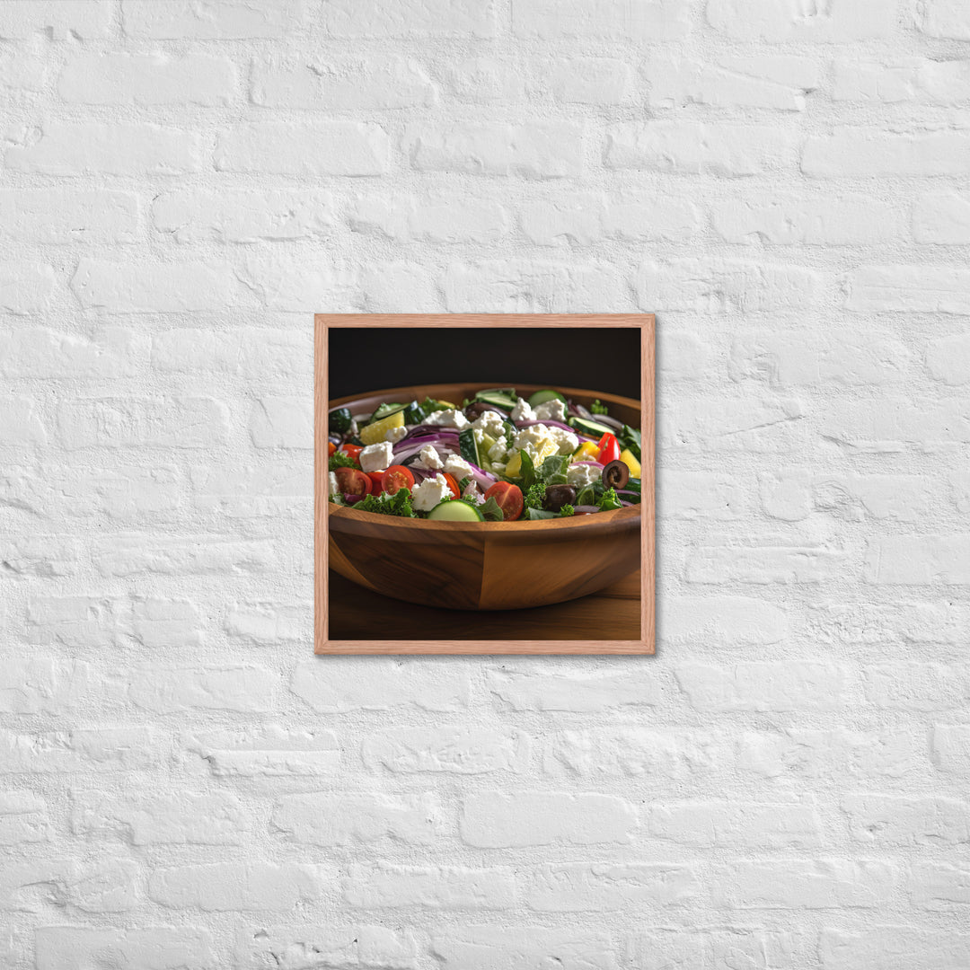 Tantalizing Greek salad Framed poster 🤤 from Yumify.AI