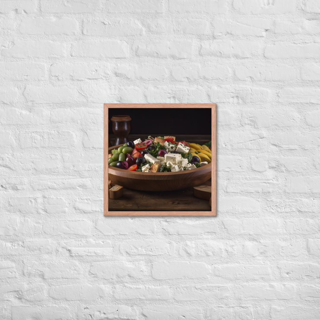 Tantalizing Greek salad Framed poster 🤤 from Yumify.AI
