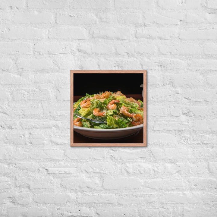 Shrimp Caesar salad Framed poster 🤤 from Yumify.AI