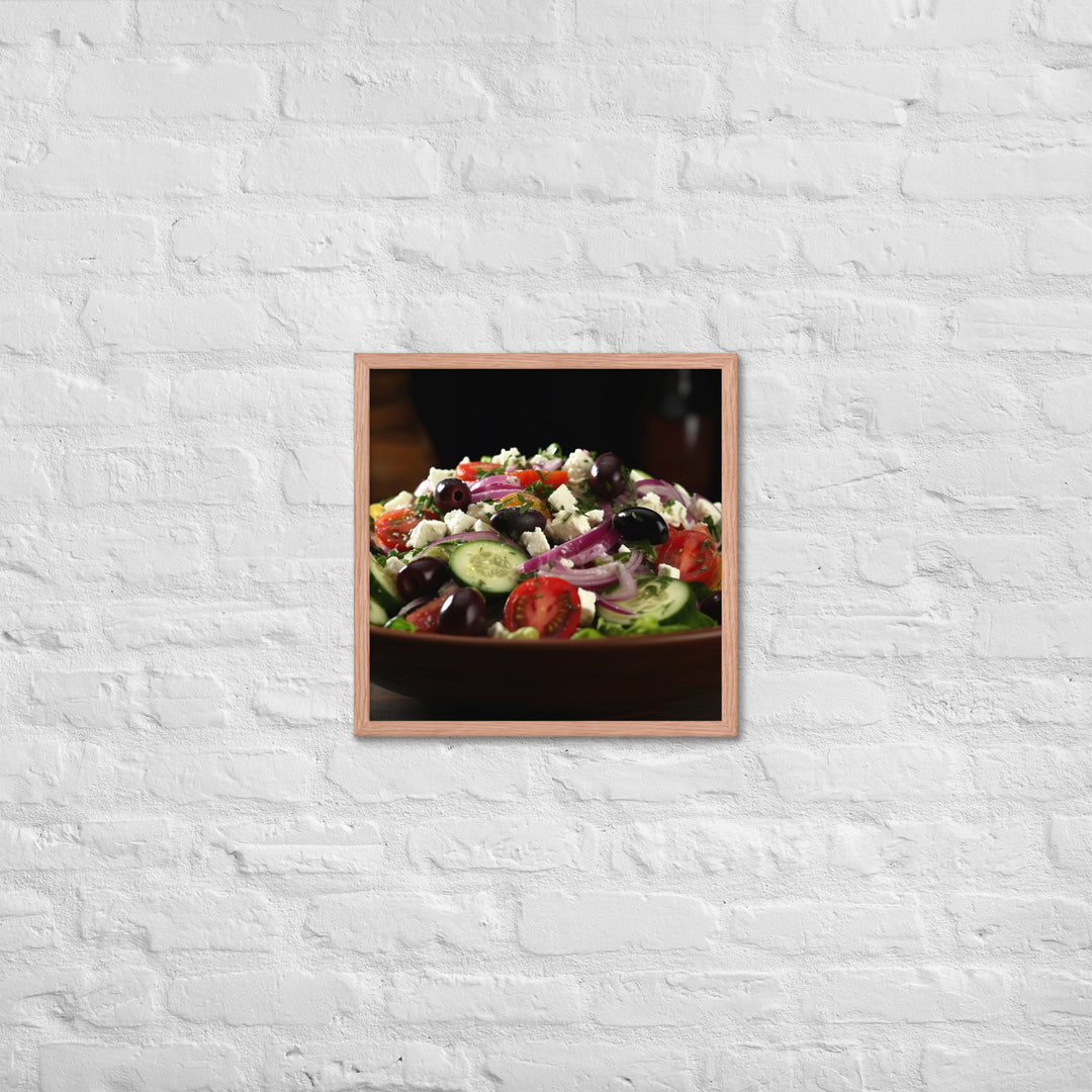 Fresh and Zesty Greek Salad Framed poster 🤤 from Yumify.AI