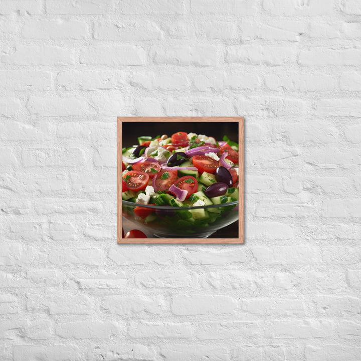 Fresh and Zesty Greek Salad Framed poster 🤤 from Yumify.AI