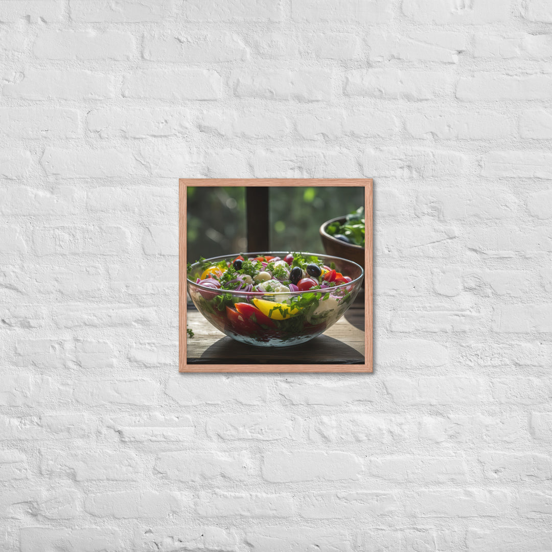 Colorful and refreshing Greek salad Framed poster 🤤 from Yumify.AI