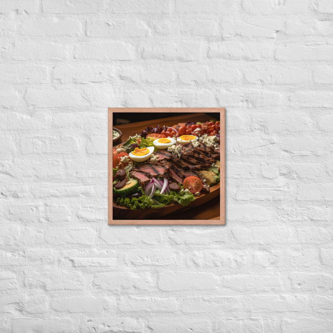 Cobb salad with grilled steak Framed poster 🤤 from Yumify.AI