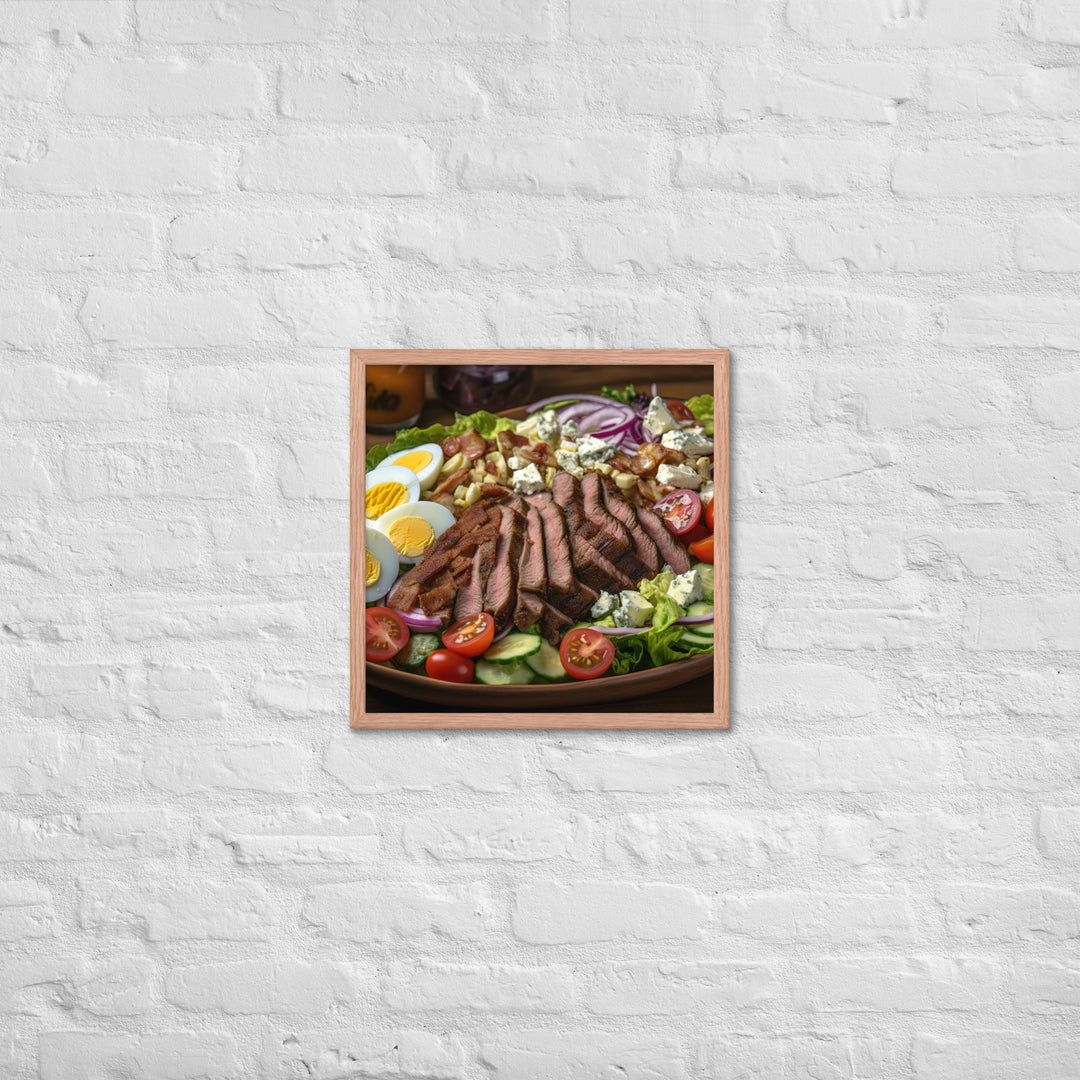 Cobb salad with grilled steak Framed poster 🤤 from Yumify.AI