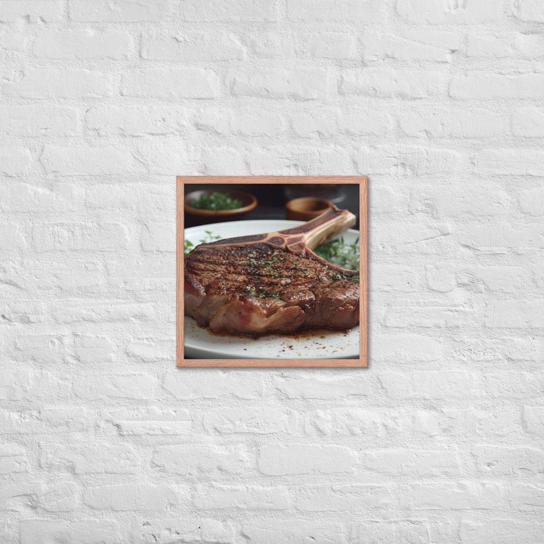 T-Bone Steak Medium Rare Framed poster 🤤 from Yumify.AI