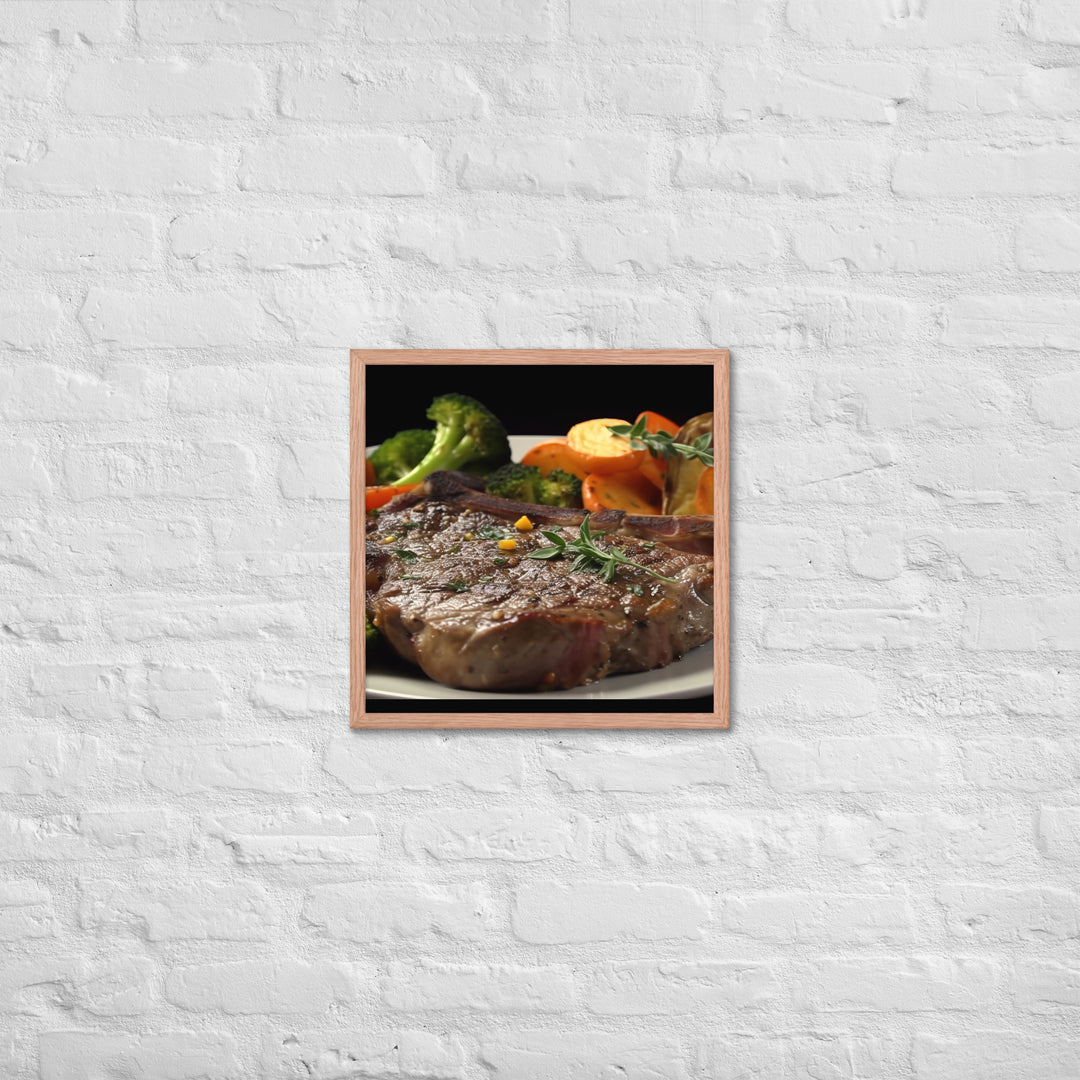 T-Bone Steak Medium Rare Framed poster 🤤 from Yumify.AI