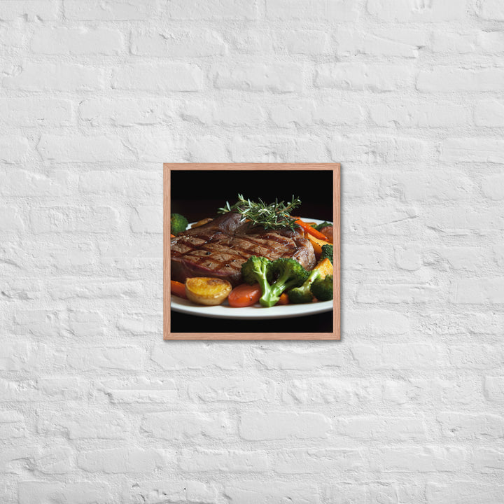 T-Bone Steak Medium Rare Framed poster 🤤 from Yumify.AI