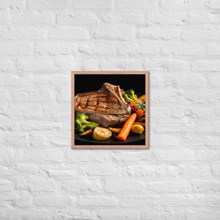 T-Bone Steak Medium Rare Framed poster 🤤 from Yumify.AI