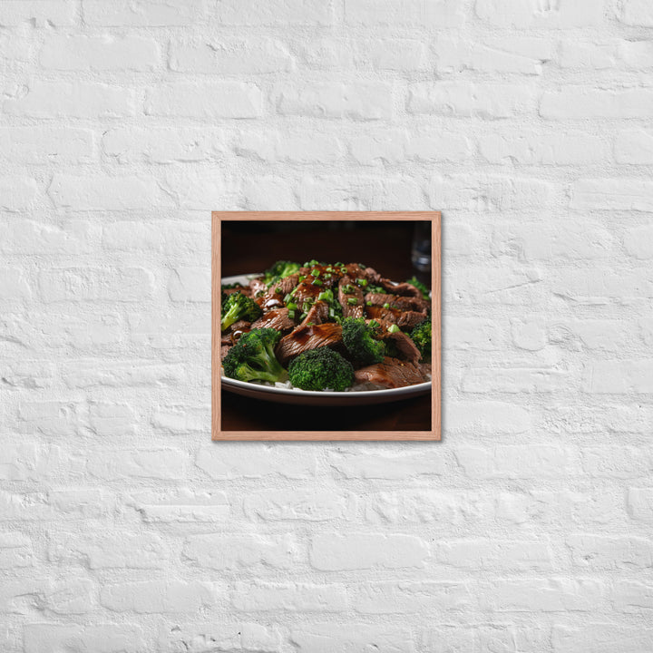 Stir Fried Flank Steak with Broccoli Framed poster 🤤 from Yumify.AI