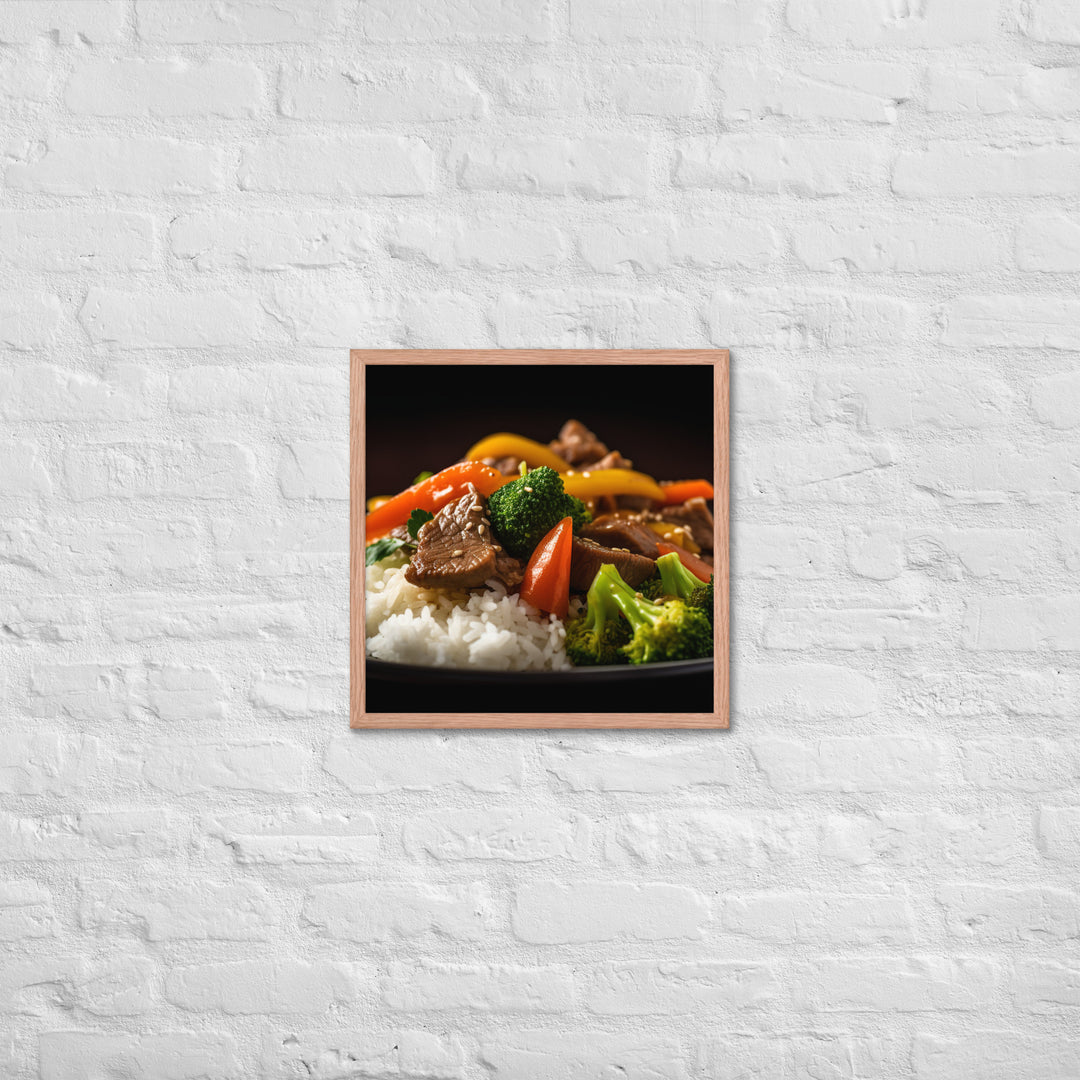 Sirloin Stir Fry with Veggies Framed poster 🤤 from Yumify.AI