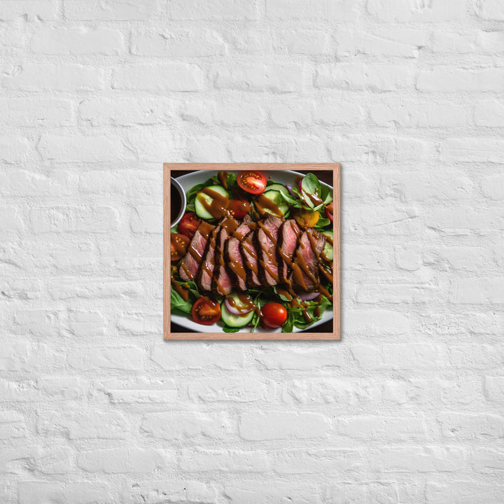 Sirloin Steak Salad with Balsamic Vinaigrette Framed poster 🤤 from Yumify.AI