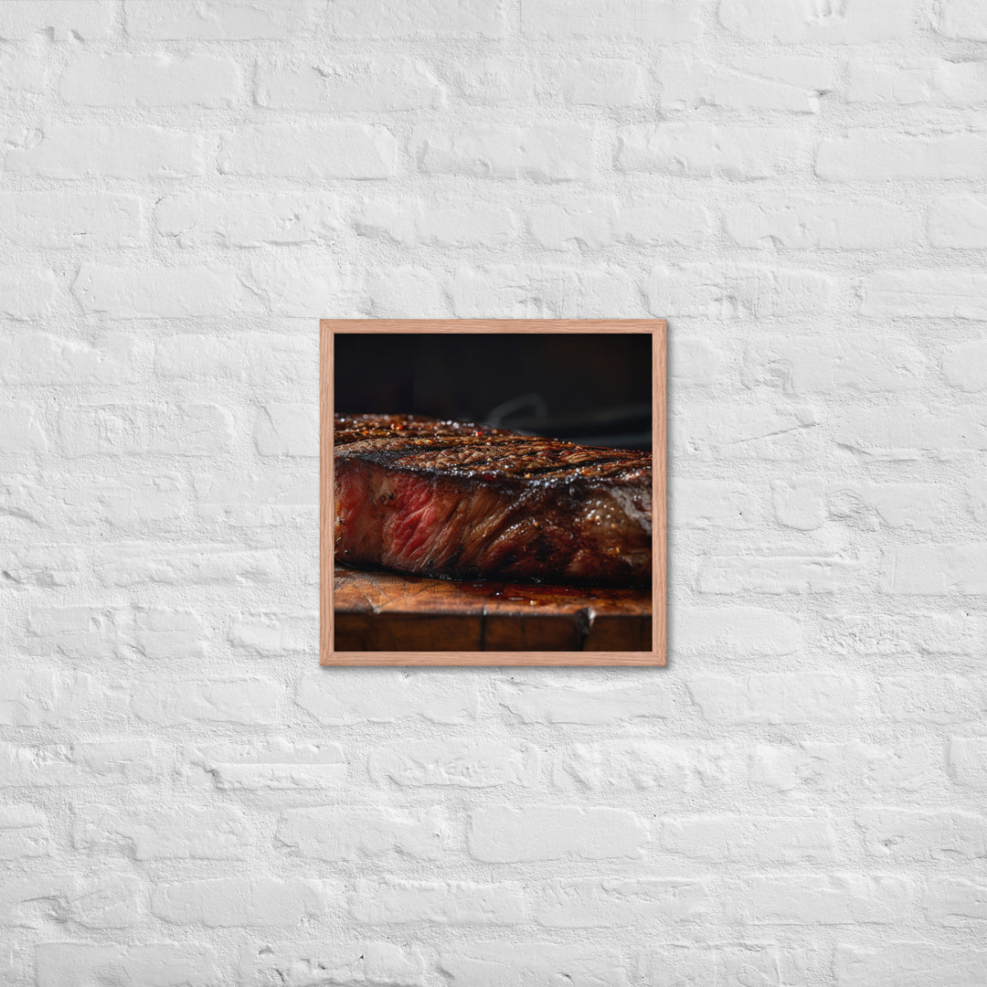 Perfectly Grilled New York Strip Steak Framed poster 🤤 from Yumify.AI