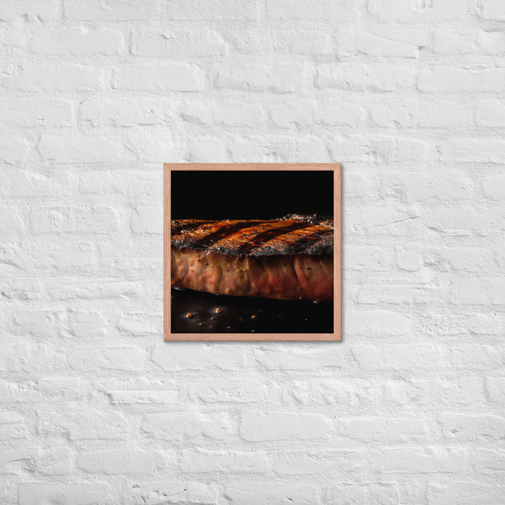 Perfectly Grilled New York Strip Steak Framed poster 🤤 from Yumify.AI