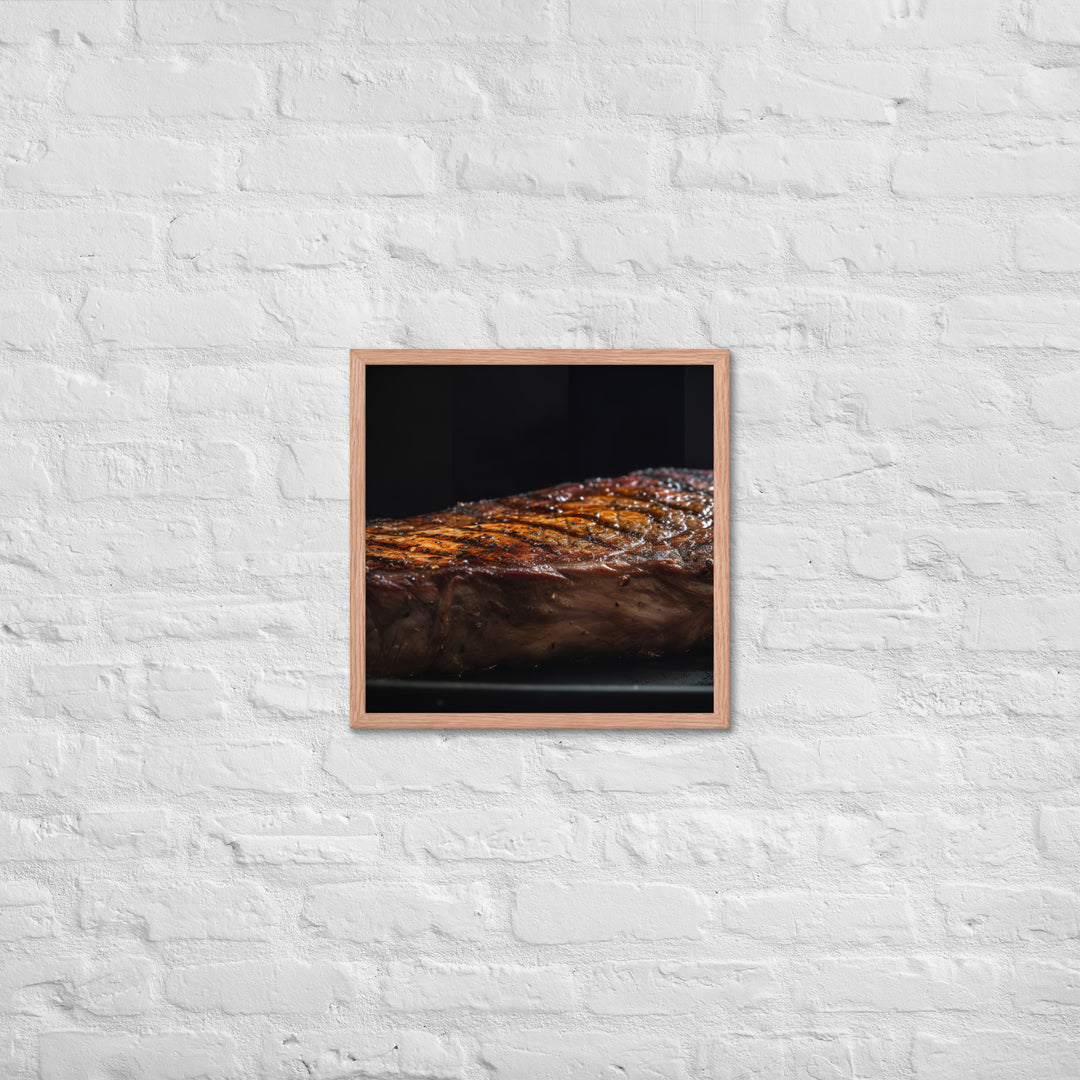 Perfectly Grilled New York Strip Steak Framed poster 🤤 from Yumify.AI