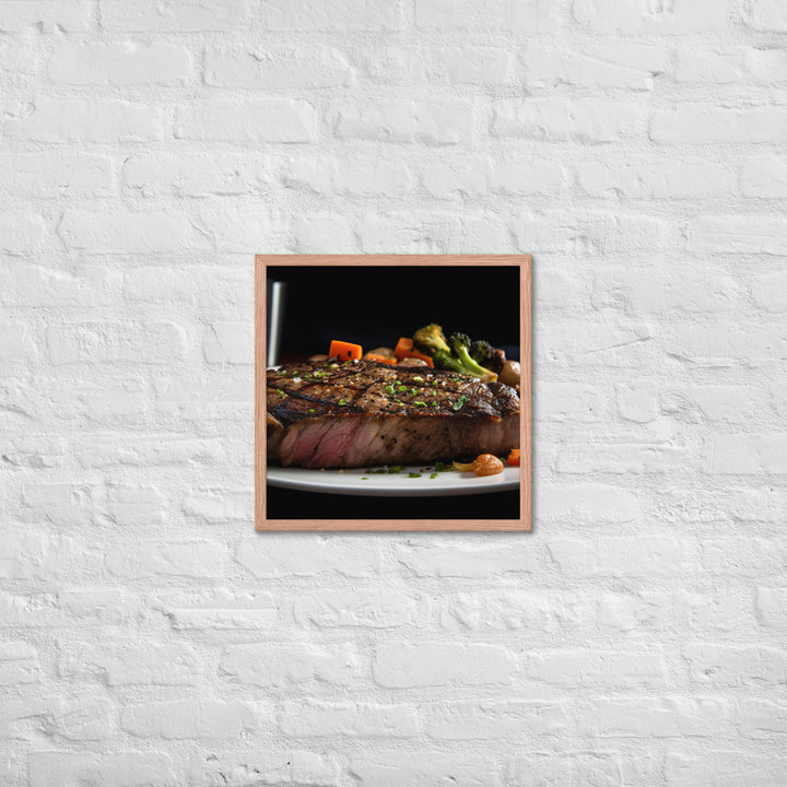 New York Strip Steak with Roasted Vegetables Framed poster 🤤 from Yumify.AI