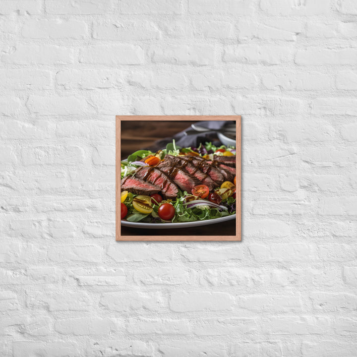 Hanger Steak Salad with Balsamic Glaze Framed poster 🤤 from Yumify.AI