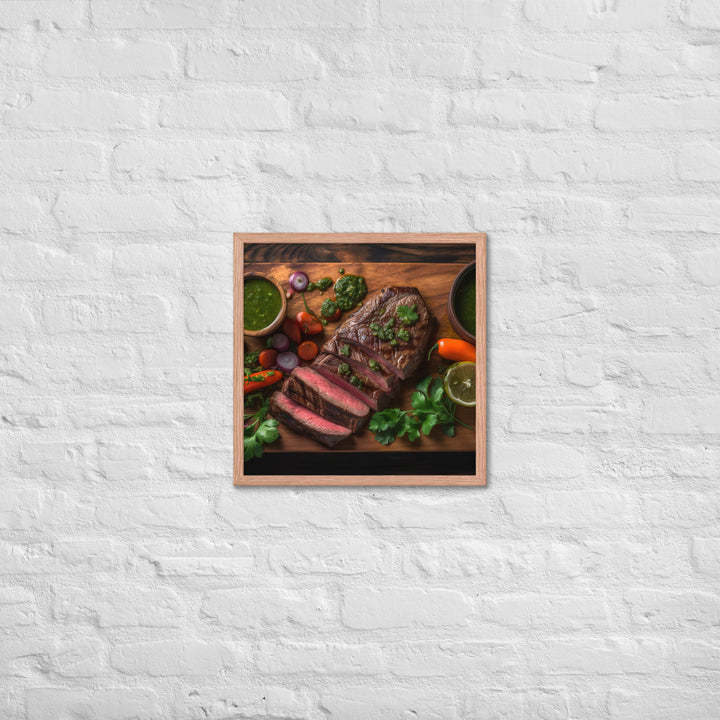 Grilled Sirloin with Chimichurri Sauce Framed poster 🤤 from Yumify.AI