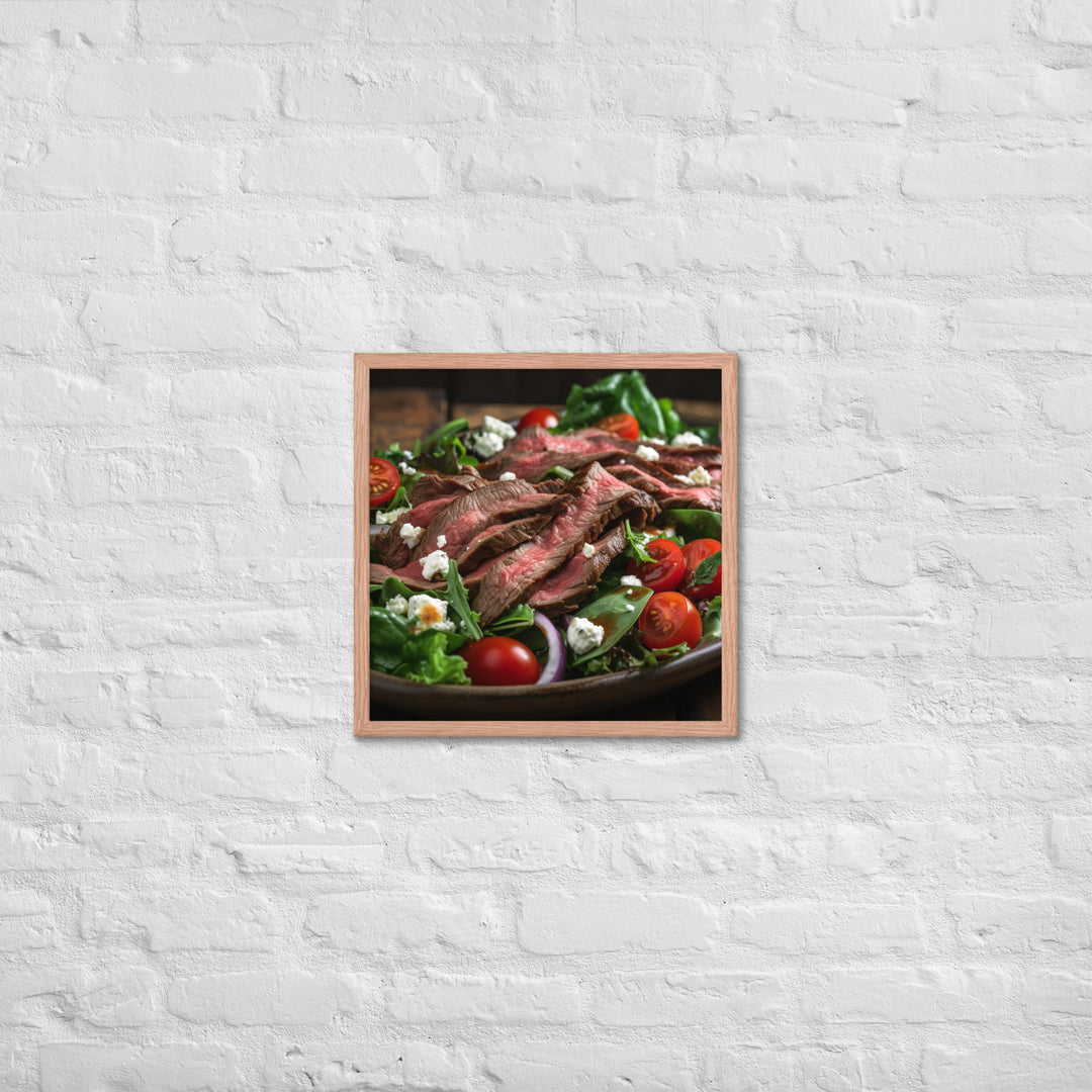 Flank Steak Salad with Fresh Greens Framed poster 🤤 from Yumify.AI