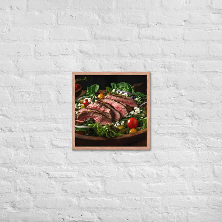 Flank Steak Salad with Fresh Greens Framed poster 🤤 from Yumify.AI