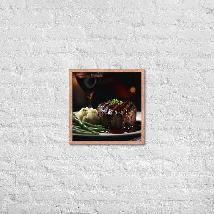 Filet Mignon with Red Wine Sauce Framed poster 🤤 from Yumify.AI