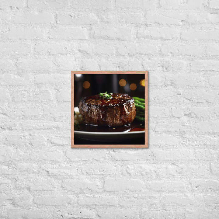 Filet Mignon with Red Wine Sauce Framed poster 🤤 from Yumify.AI