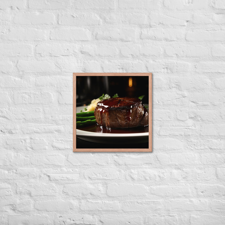 Filet Mignon with Red Wine Sauce Framed poster 🤤 from Yumify.AI