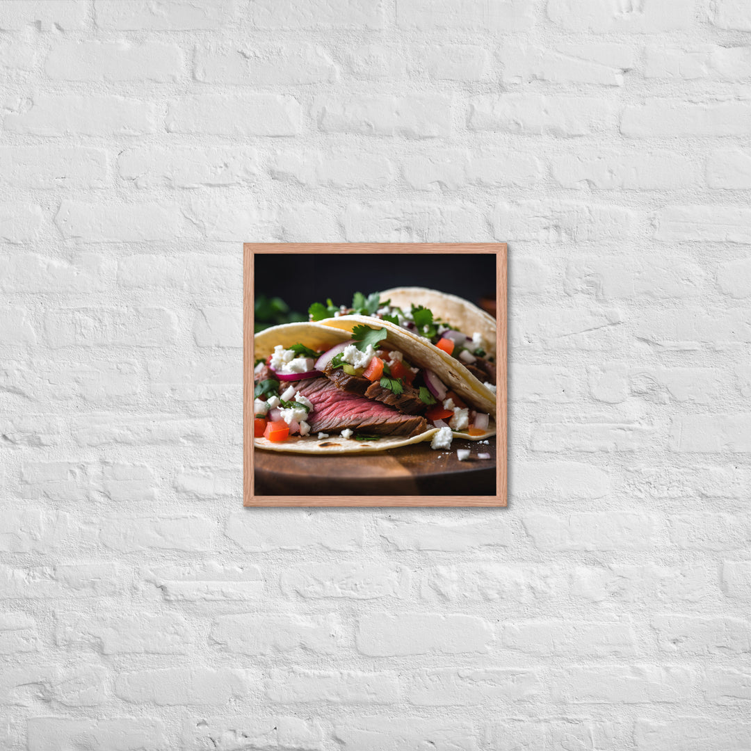 Carne Asada Tacos with Skirt Steak Framed poster 🤤 from Yumify.AI