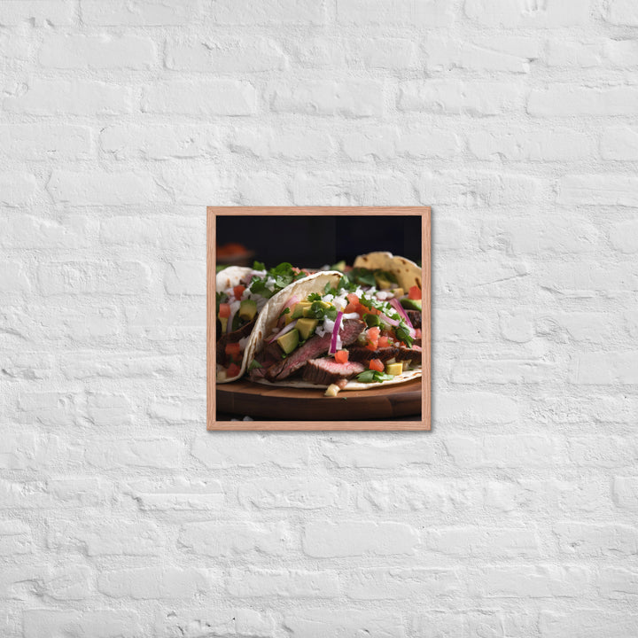 Carne Asada Tacos with Skirt Steak Framed poster 🤤 from Yumify.AI