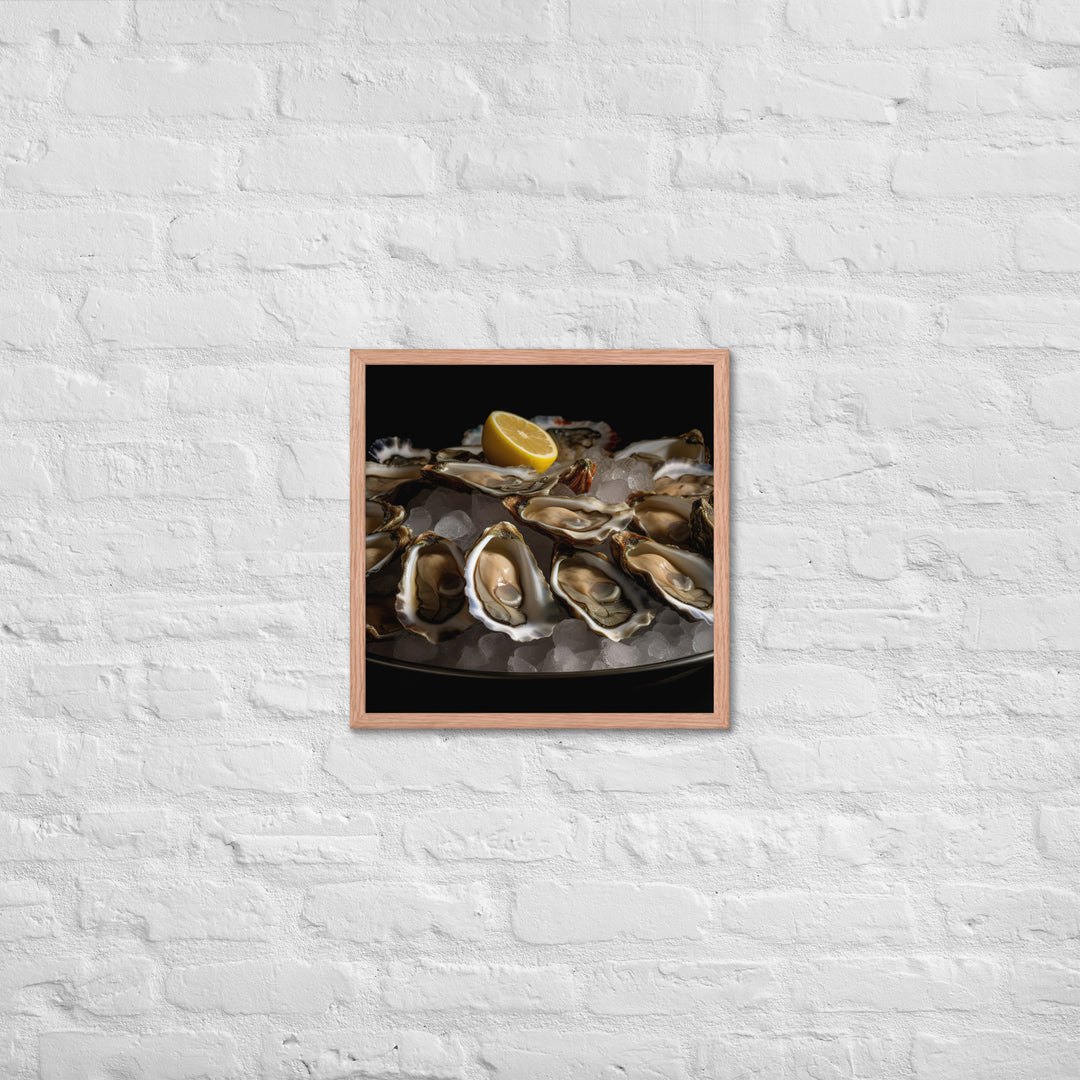 Sydney Rock Oysters on the Half Shell Framed poster 🤤 from Yumify.AI