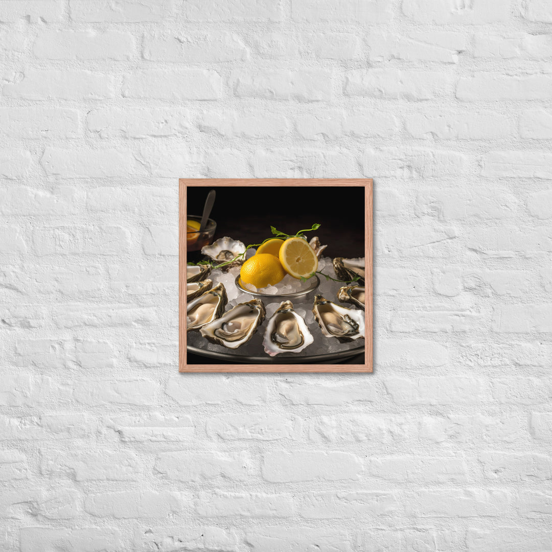 Succulent Olympia Oyster Platter Framed poster 🤤 from Yumify.AI