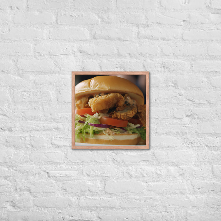 Pacific Oyster Po Boy Sandwich Framed poster 🤤 from Yumify.AI