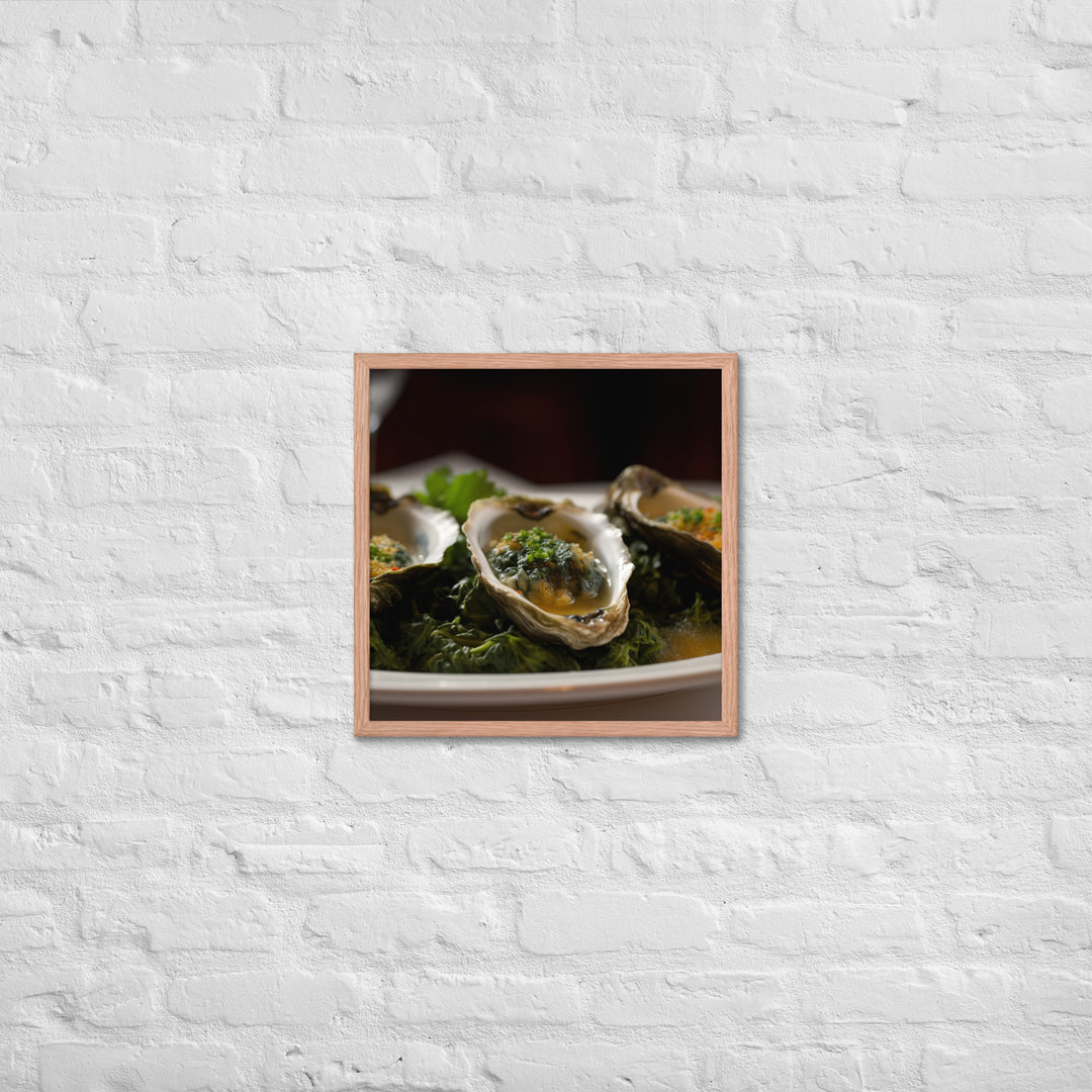 Malpeque Oysters Rockefeller Framed poster 🤤 from Yumify.AI