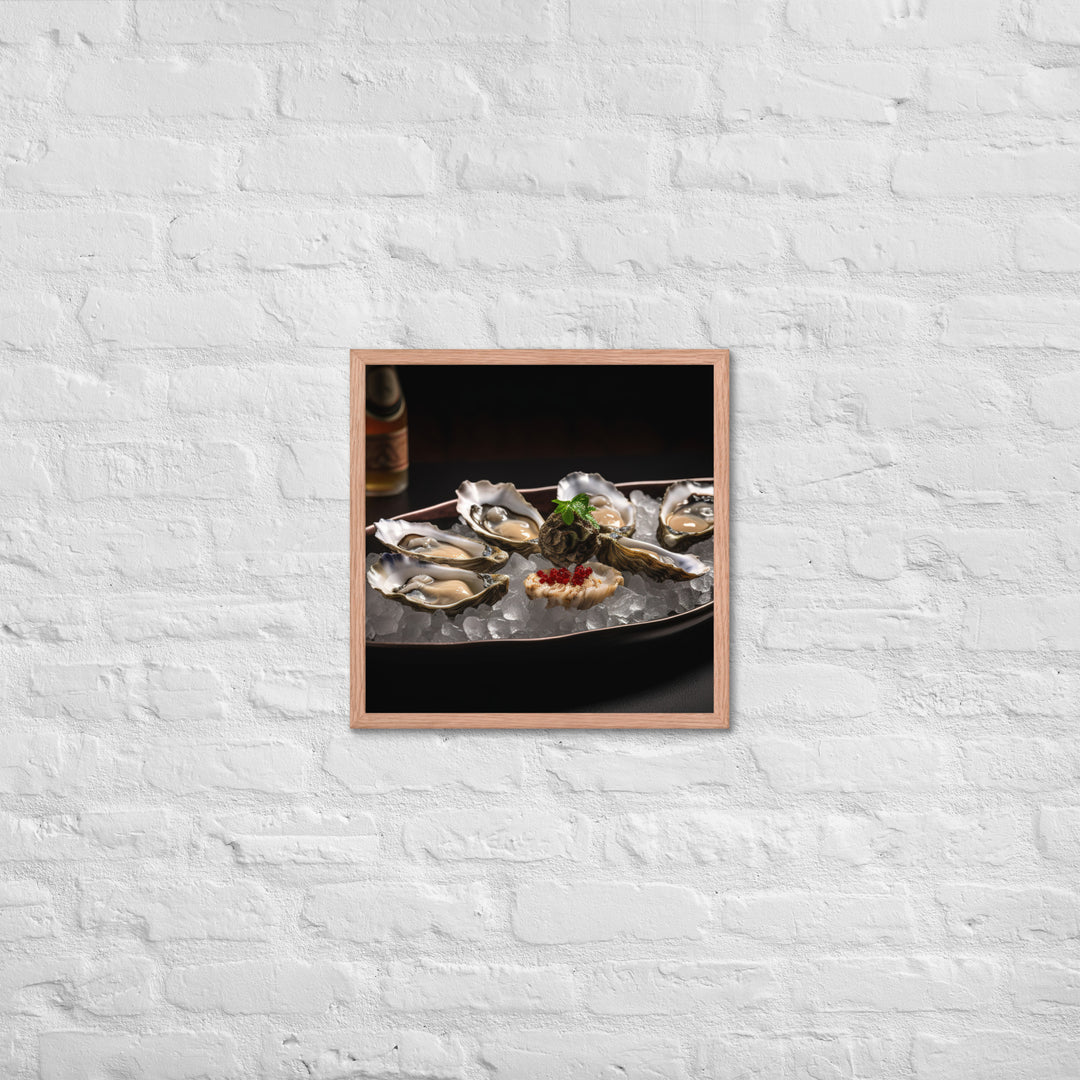 Kumamoto Oysters A Sensuous Delight Framed poster 🤤 from Yumify.AI