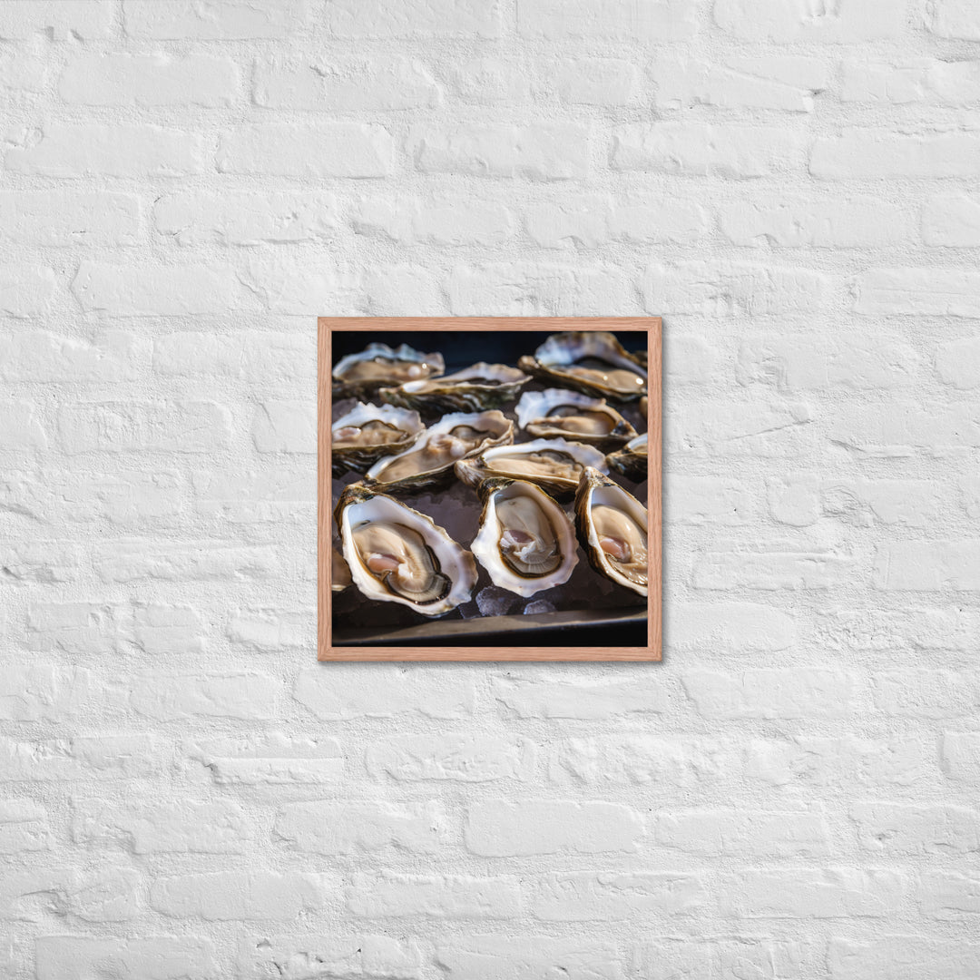 Freshly Shucked Malpeque Oysters Framed poster 🤤 from Yumify.AI