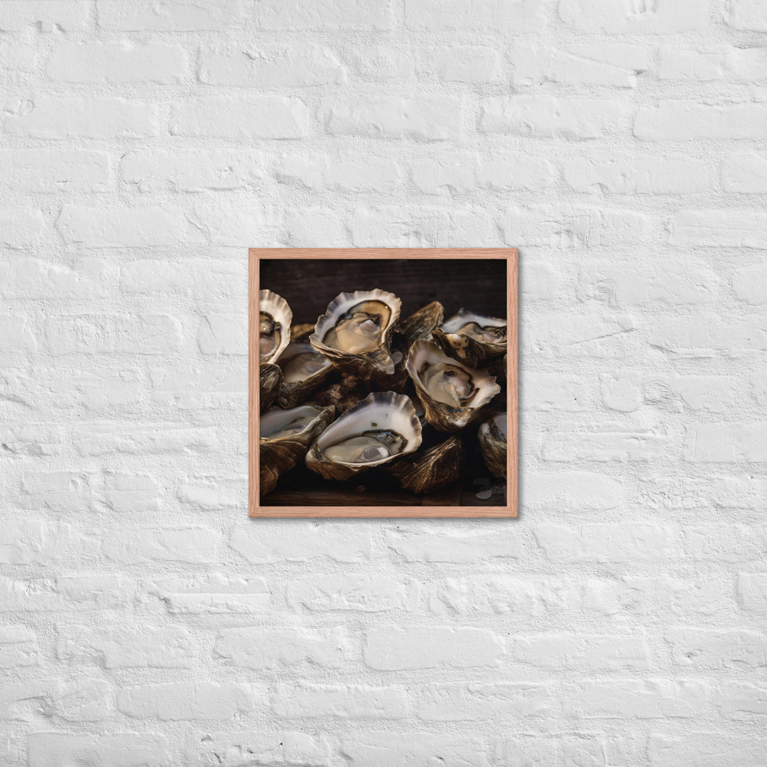 Freshly Shucked Malpeque Oysters Framed poster 🤤 from Yumify.AI