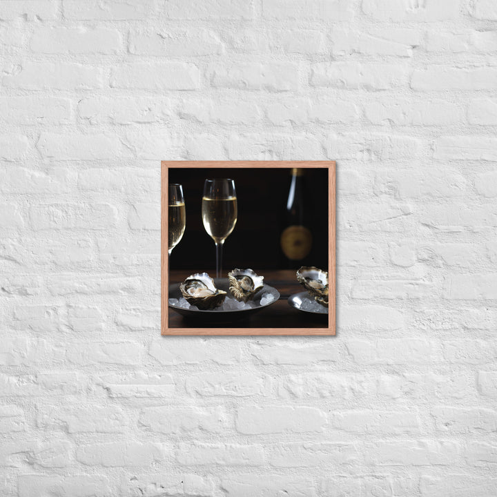 European Flat Oysters and Champagne Framed poster 🤤 from Yumify.AI