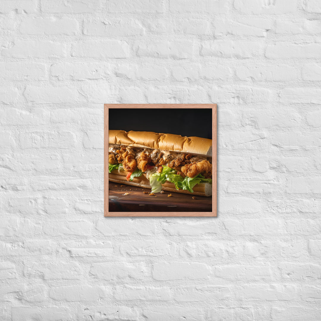 Eastern Oyster Po Boy Sandwich Framed poster 🤤 from Yumify.AI