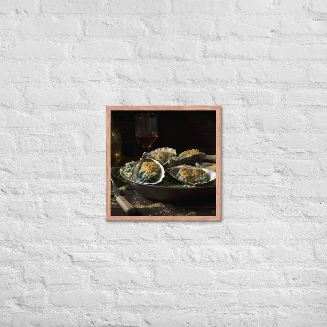 Blue Point Oysters Rockefeller Framed poster 🤤 from Yumify.AI