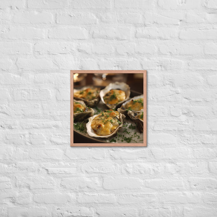 Baked Pacific Oysters with Cheese and Herbs Framed poster 🤤 from Yumify.AI