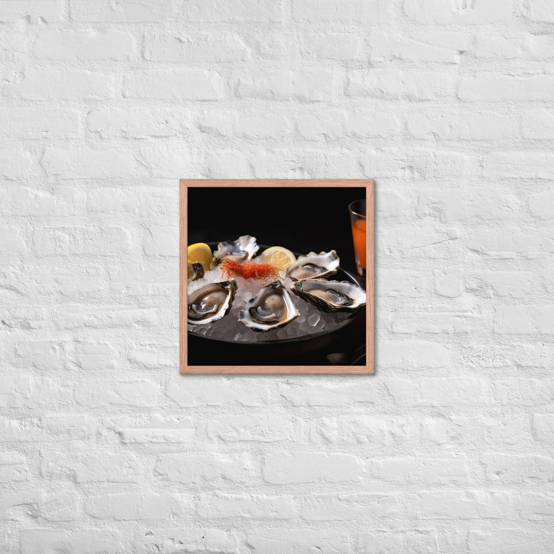 A Taste of the Pacific Fresh Kumamoto Oysters Framed poster 🤤 from Yumify.AI