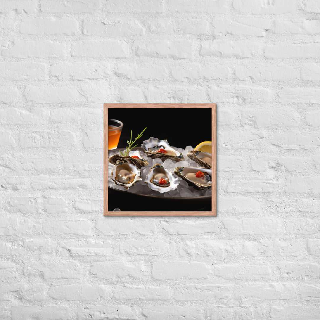 A Taste of the Pacific Fresh Kumamoto Oysters Framed poster 🤤 from Yumify.AI