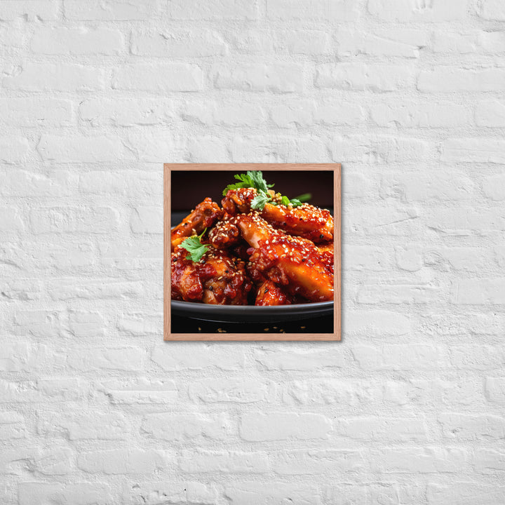 Spicy Korean Wings Framed poster 🤤 from Yumify.AI